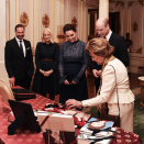 Gifts were exchanged in the White Parlour. Photo: Sven Gj. Gjeruldsen, The Royal Court
